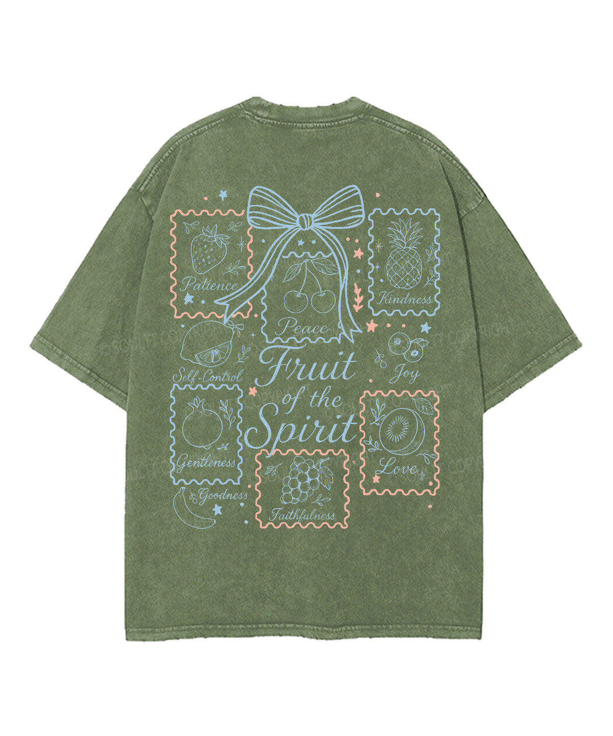 Fruit Of The Spirit Double Sided Unisex Washed Christian T-shirt