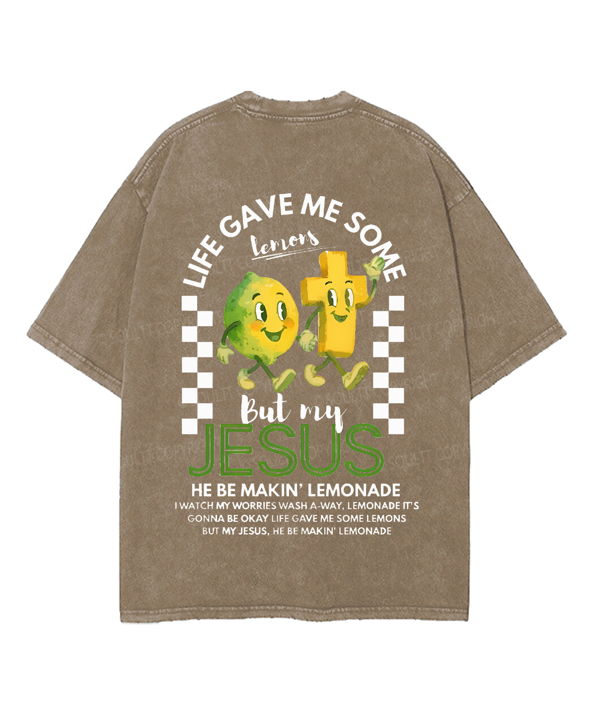 Life Gave Me Some Lemons Double Sided Unisex Washed Christian T-shirt