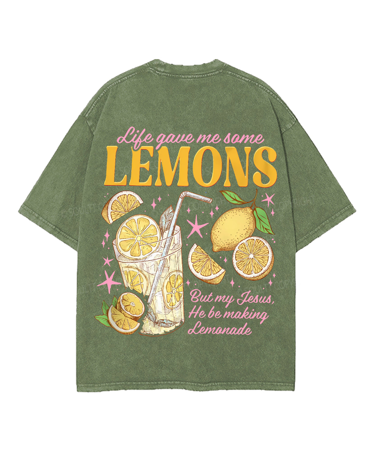 Life Gave Me Some Lemons Double Sided Unisex Washed Christian T-shirt
