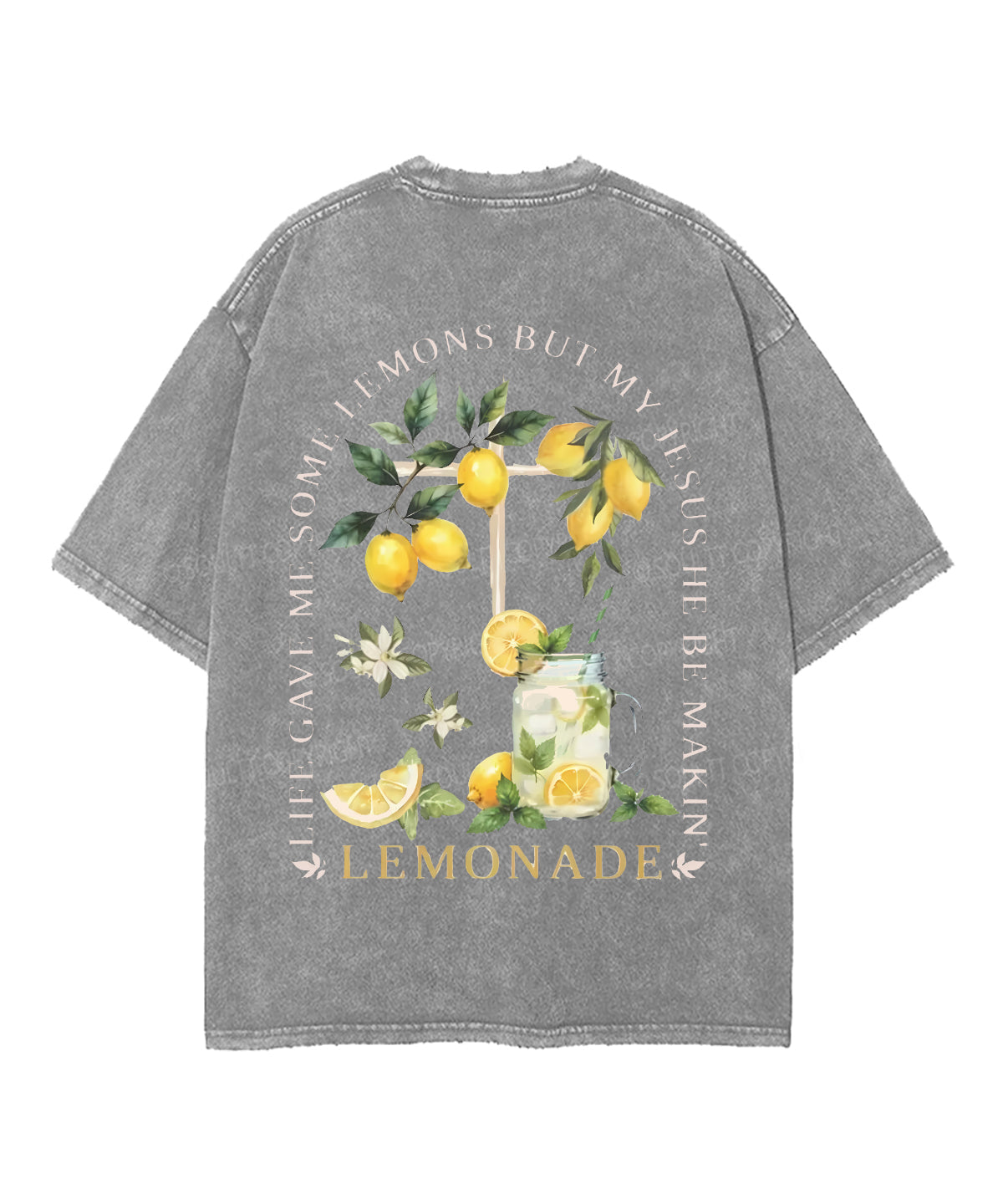 Life Gave Me Some Lemons Double Sided Unisex Washed Christian T-shirt