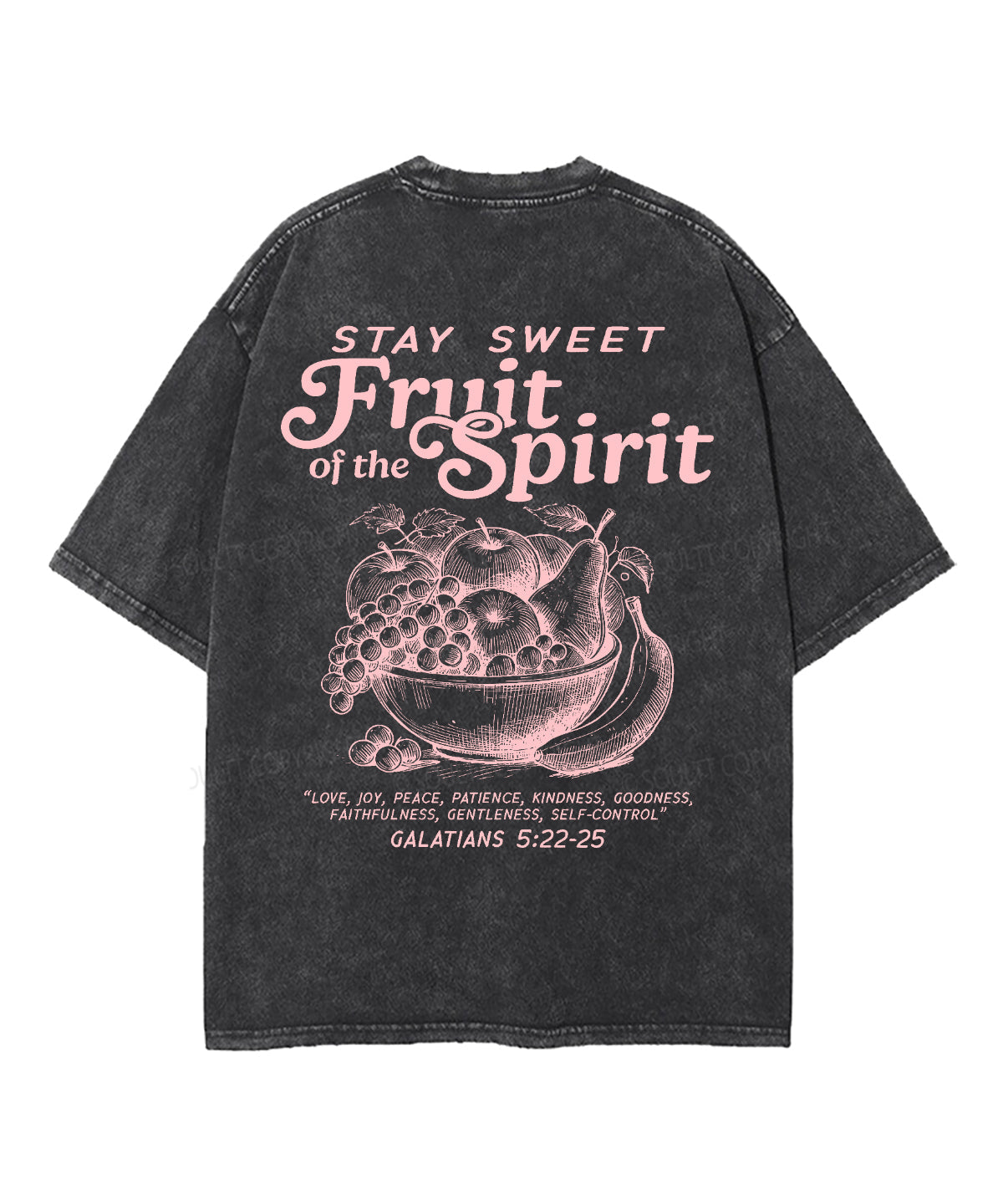 Fruit Of The Spirit Double Sided Unisex Washed Christian T-shirt