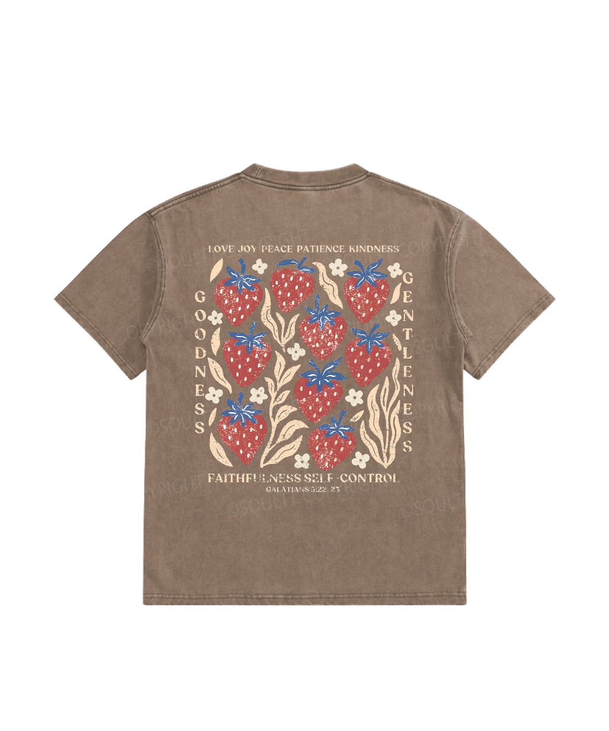 Kids Fruit Of The Spirit Double Sided Washed Christian T-shirt