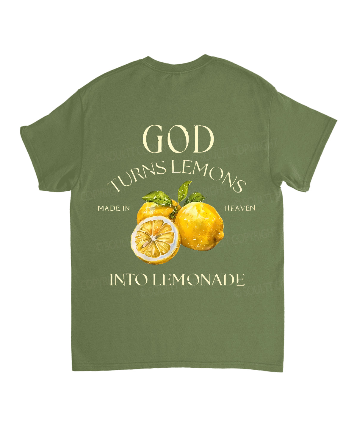 God Turns Lemons Double Sided Unisex Cotton Christian T-Shirt