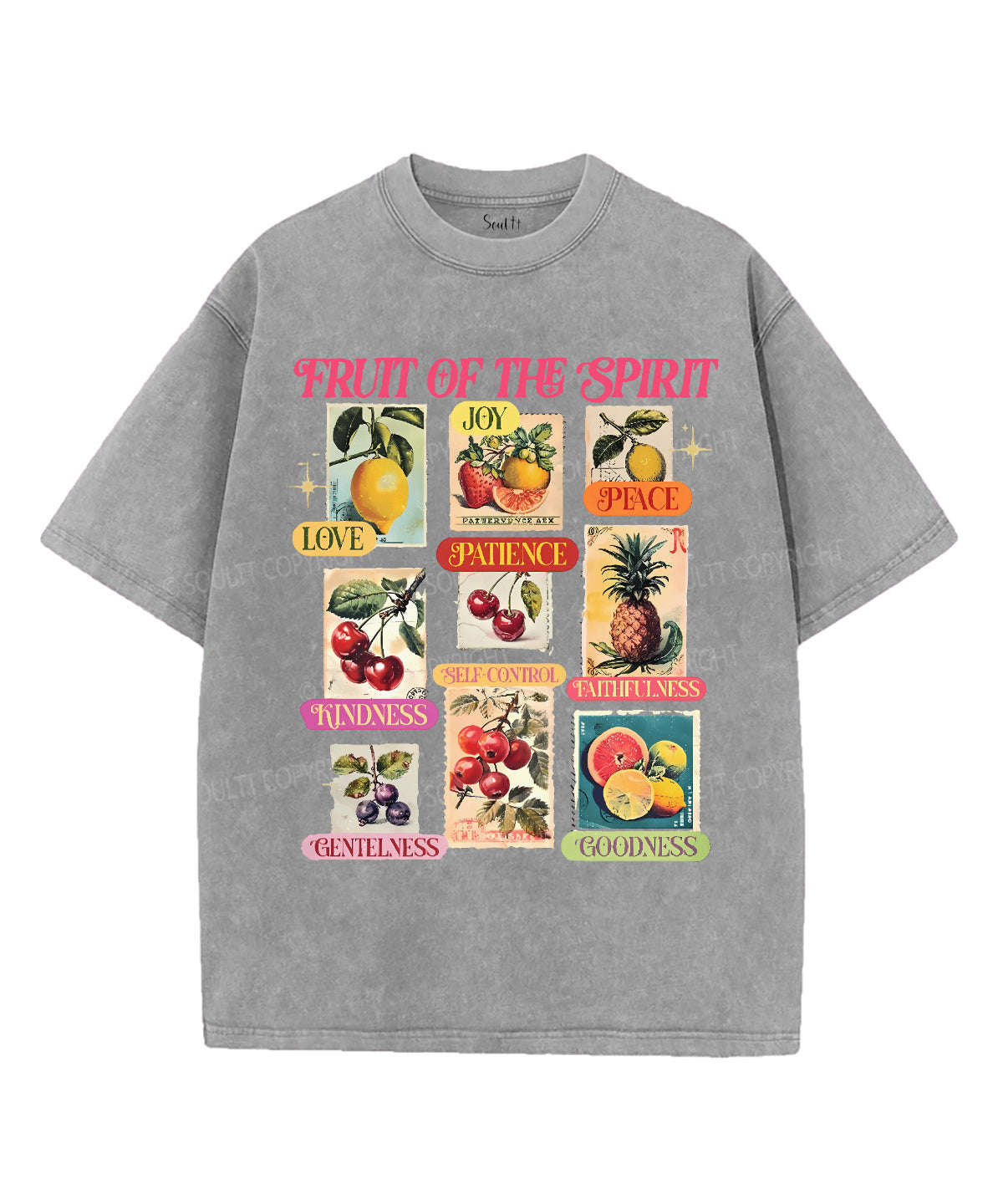 Fruit Of The Spirit Unisex Washed Christian T-shirt