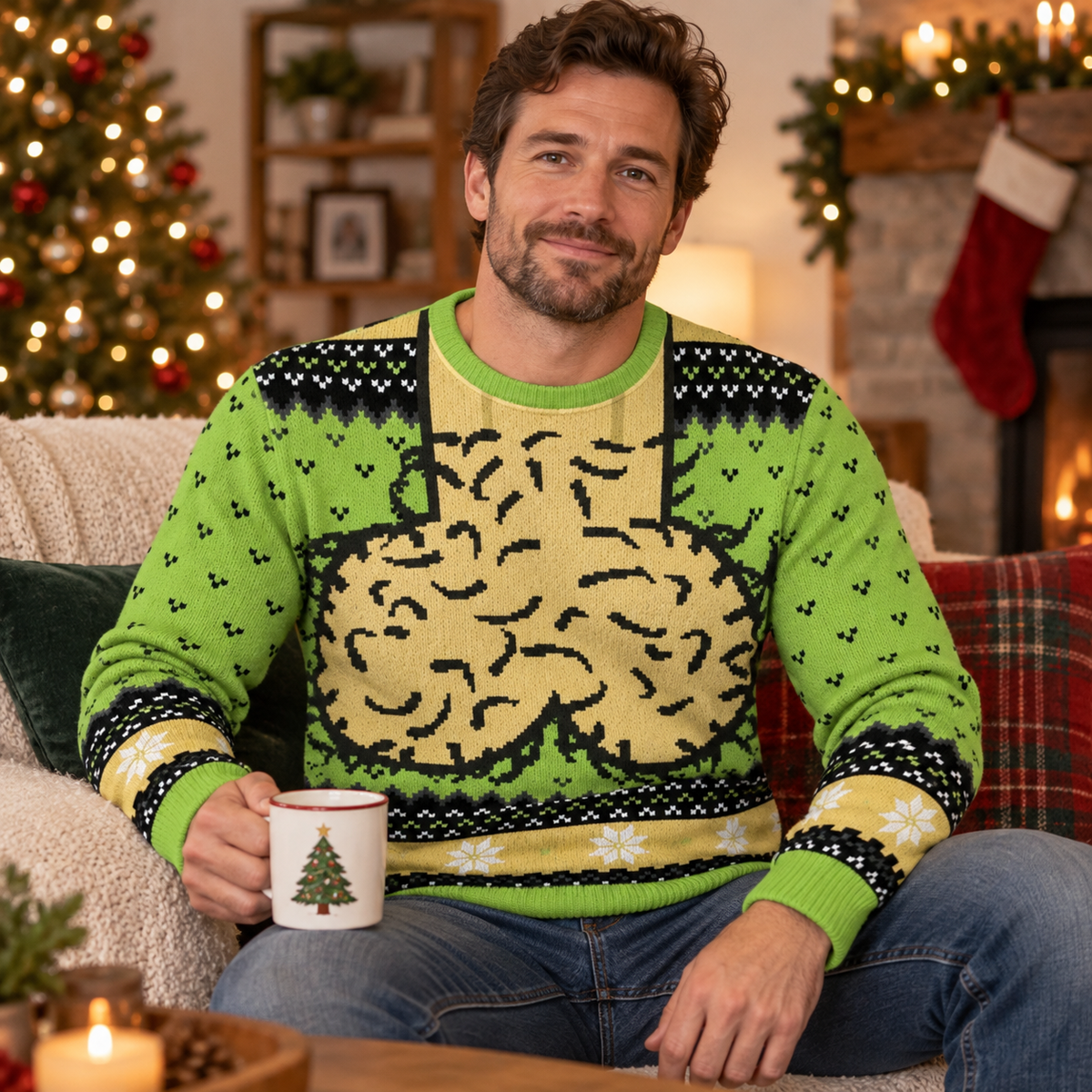 Funny Hairy Balls Ugly Christmas Sweater – Naughty Adult Gag Holiday Sweatshirt