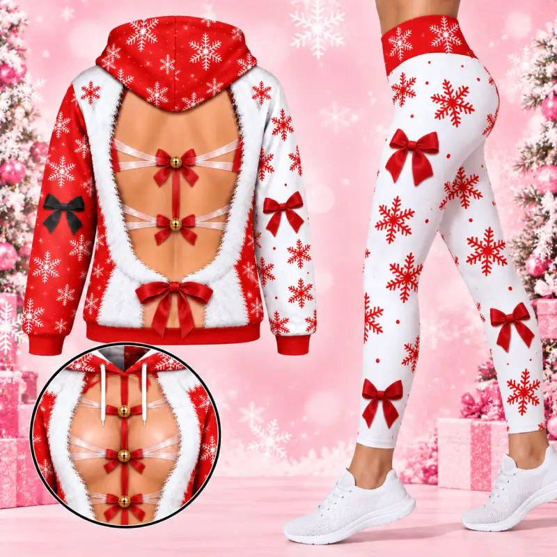 Festive Christmas Hoodie Set – Playful Santa-Inspired Digital Print Outfit