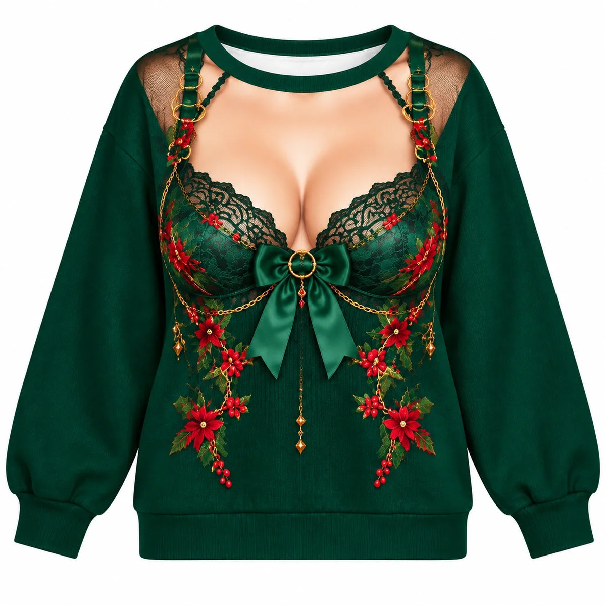 Emerald Christmas Illusion Sweatshirt & Leggings Set