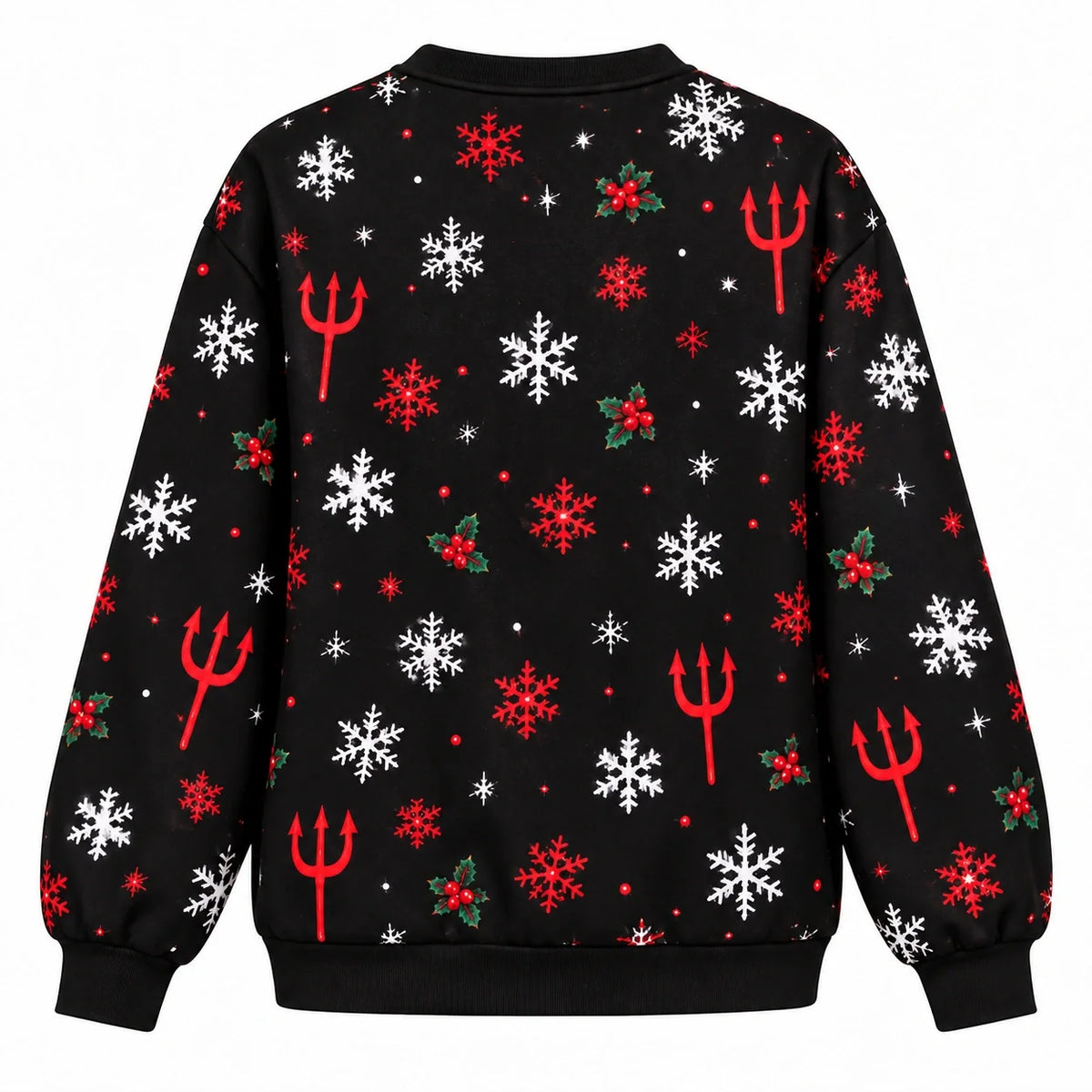 Funny Santa Faux Skin Christmas Sweatshirt – Playful Sexy Holiday Ugly Sweater for Women