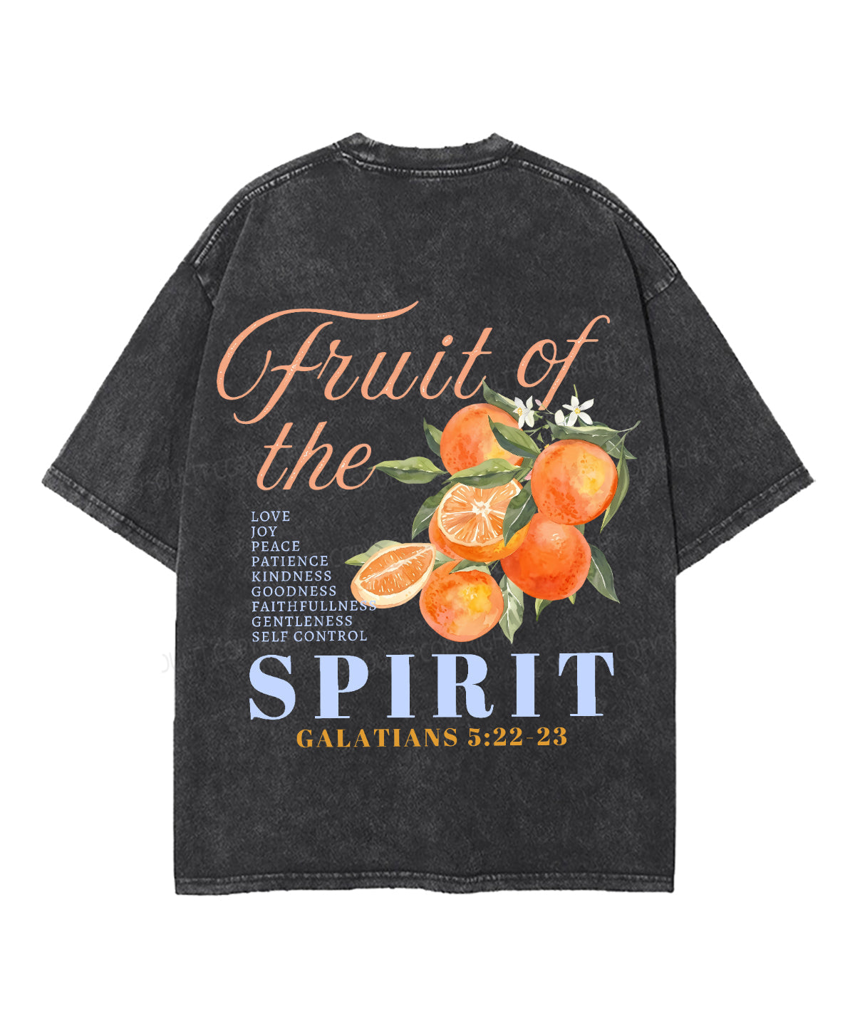 Fruit Of The Spirit Double Sided Unisex Washed Christian T-shirt