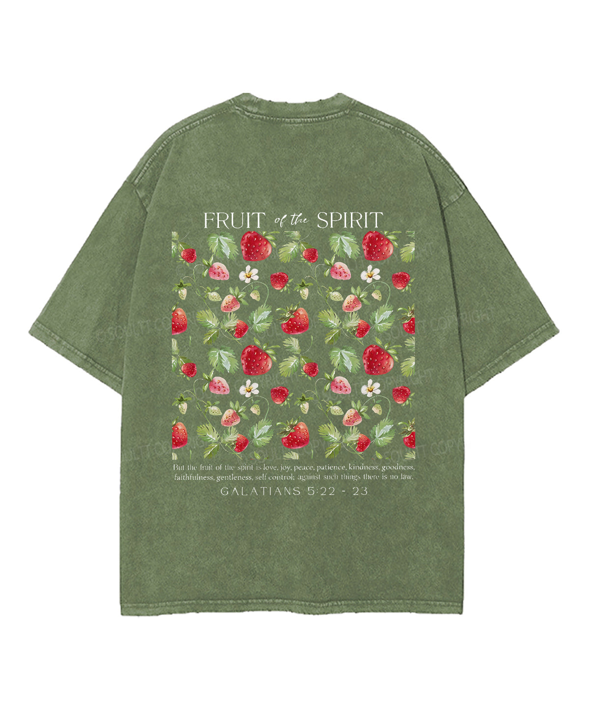 Fruit of the Spirit Double Sided Unisex Washed Christian T-shirt