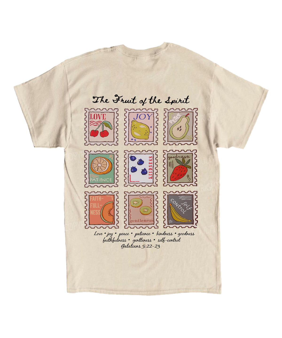 Fruit Of The Spirit Double Sided Unisex Cotton Christian T-Shirt