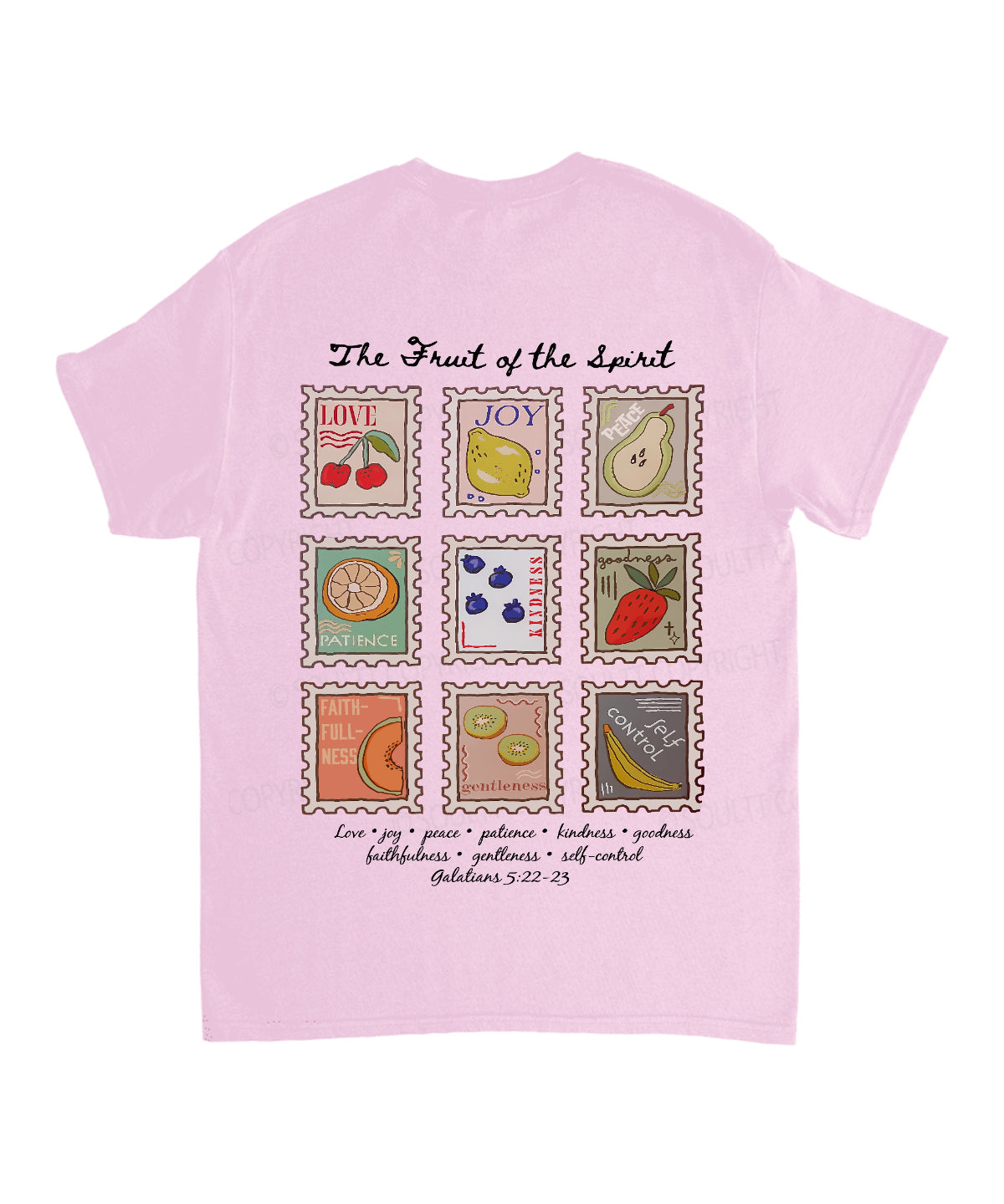 Fruit Of The Spirit Double Sided Unisex Cotton Christian T-Shirt