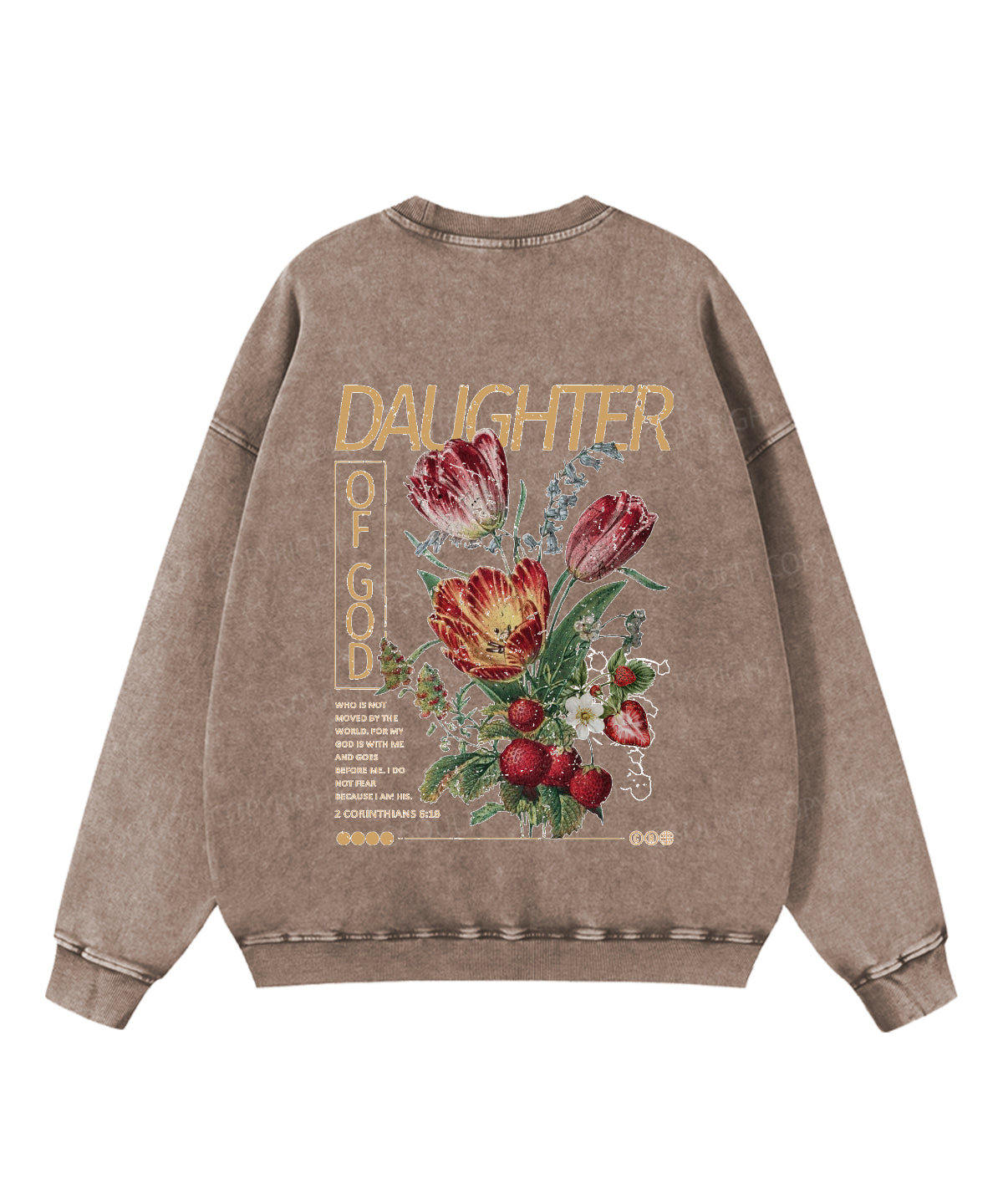 Daughter Of God Double Sided Washed Christian Sweatshirt