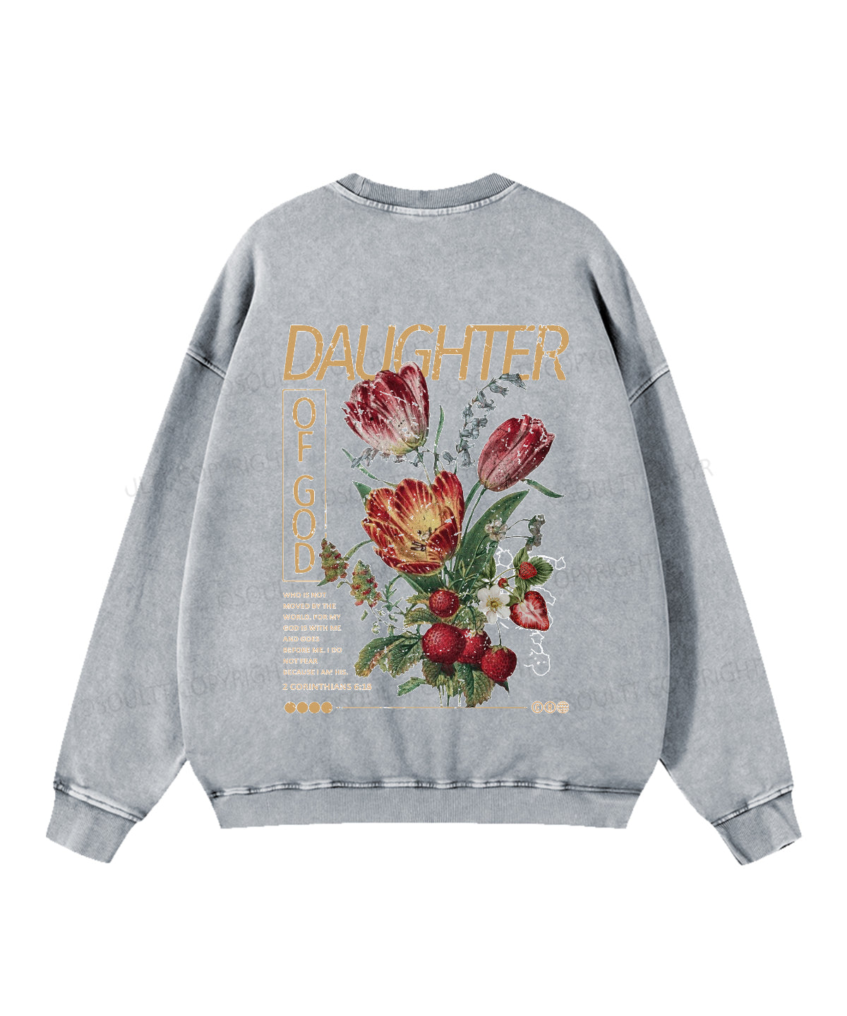 Daughter Of God Double Sided Washed Christian Sweatshirt