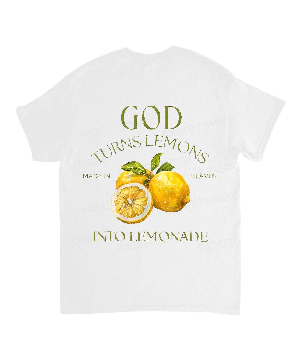 God Turns Lemons Double Sided Unisex Cotton Christian T-Shirt