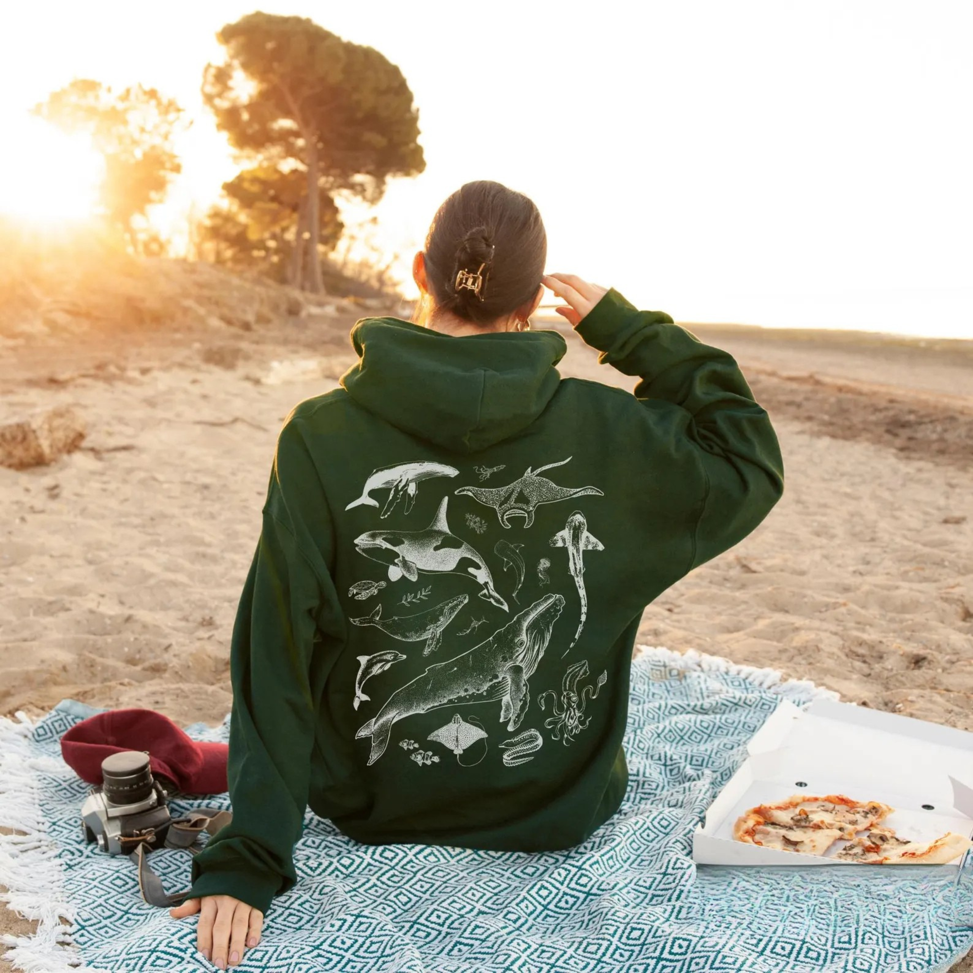 Underwater Sea Animal Vintage Hoodie