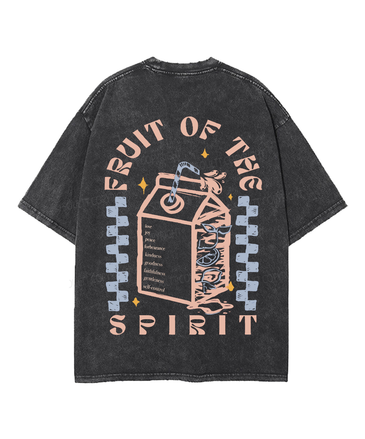 Fruit Of The Spirit Double Sided Unisex Washed Christian T-shirt