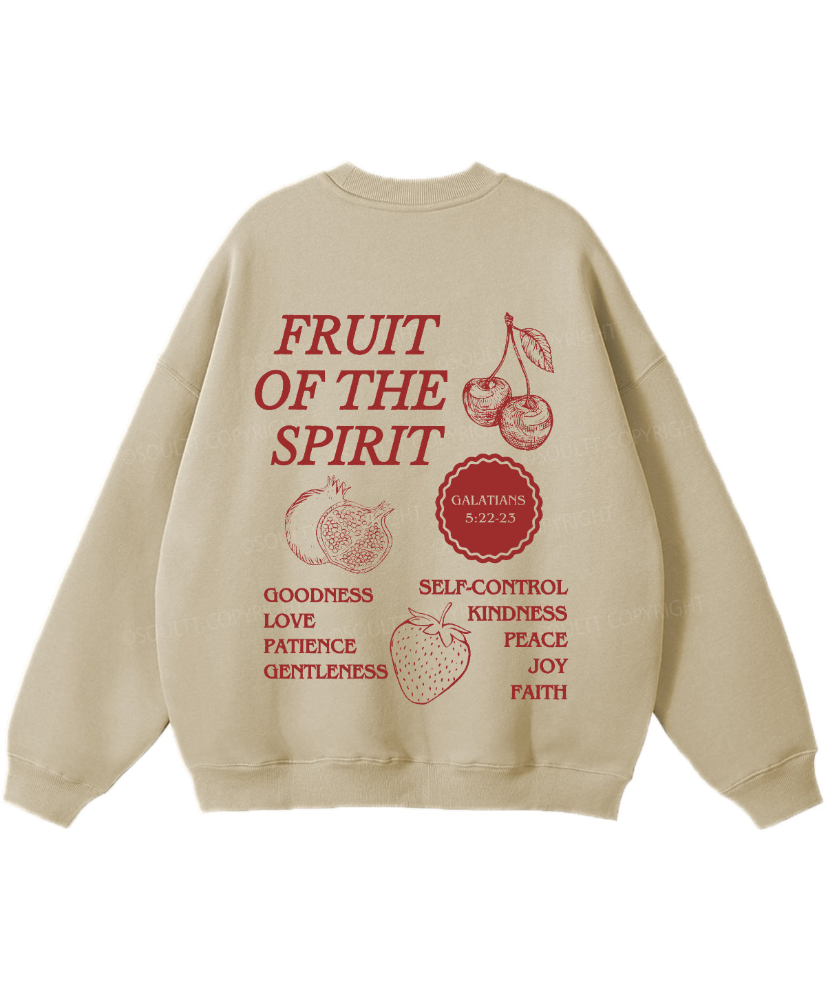 Fruit Of The Spirit Double Sided Christian Sweatshirt
