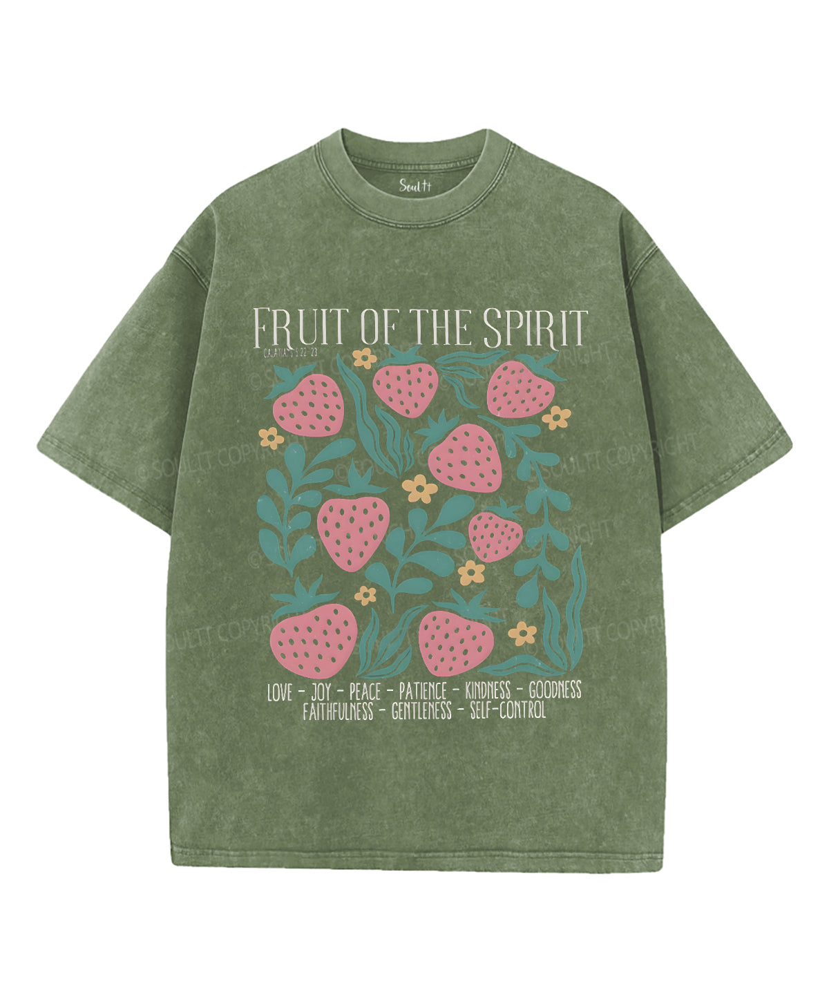 Fruit of the Spirit Unisex Washed Christian T-shirt