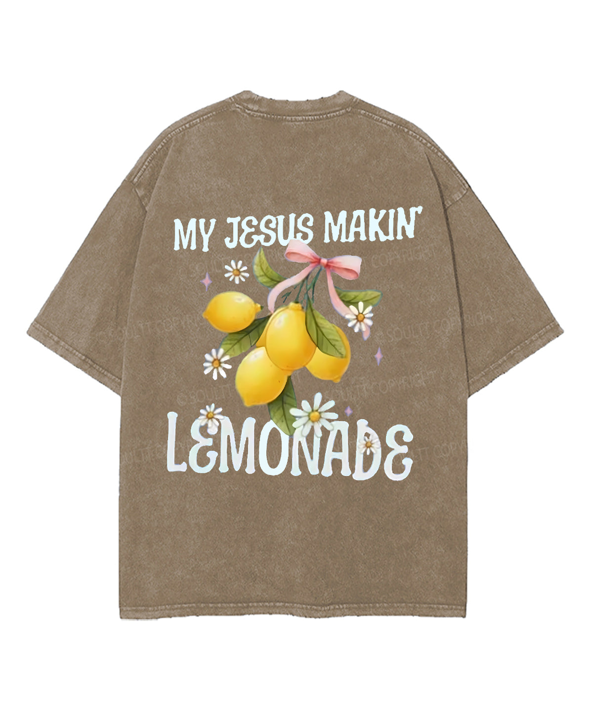 Jesus Making Lemonade Double Sided Unisex Washed Christian T-shirt