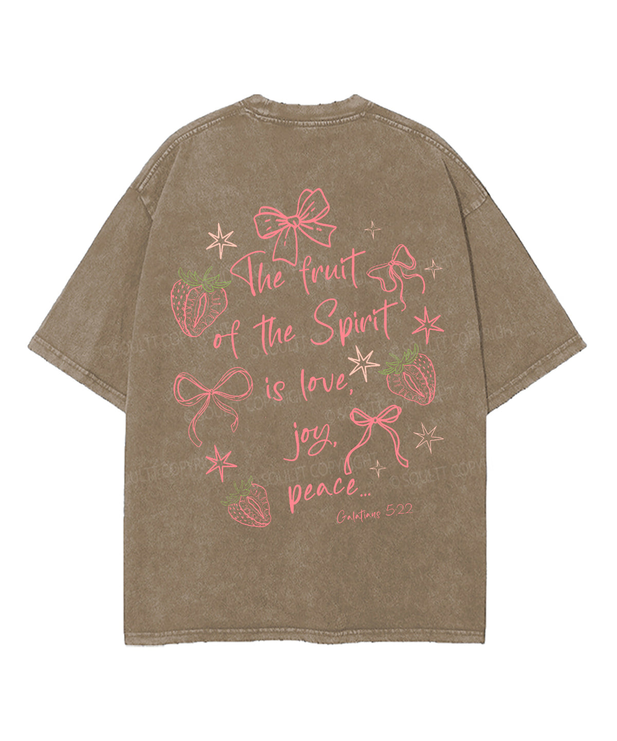 Fruit Of The Spirit Double Sided Unisex Washed Christian T-shirt