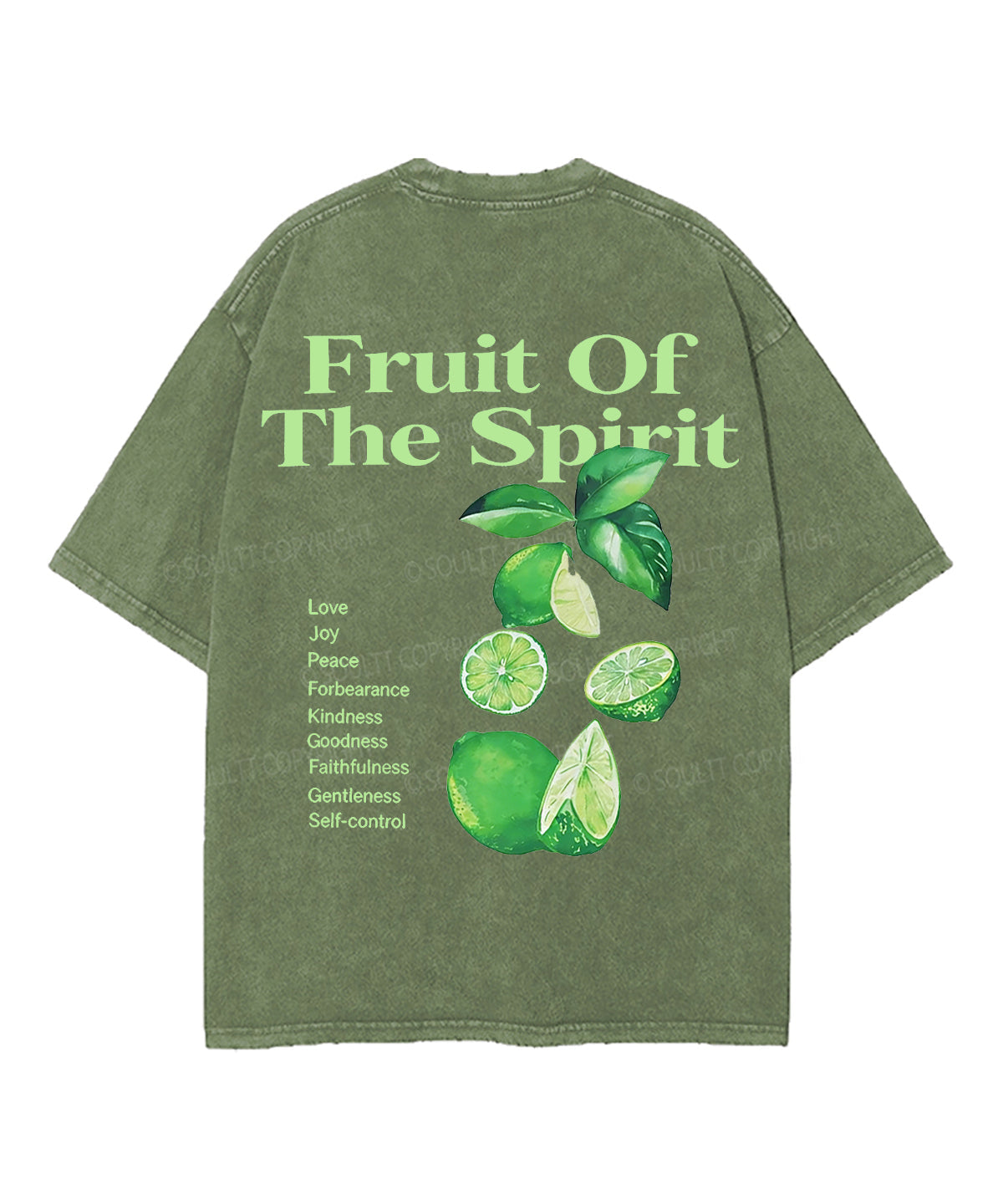 Fruit Of The Spirit Double Sided Unisex Washed Christian T-shirt