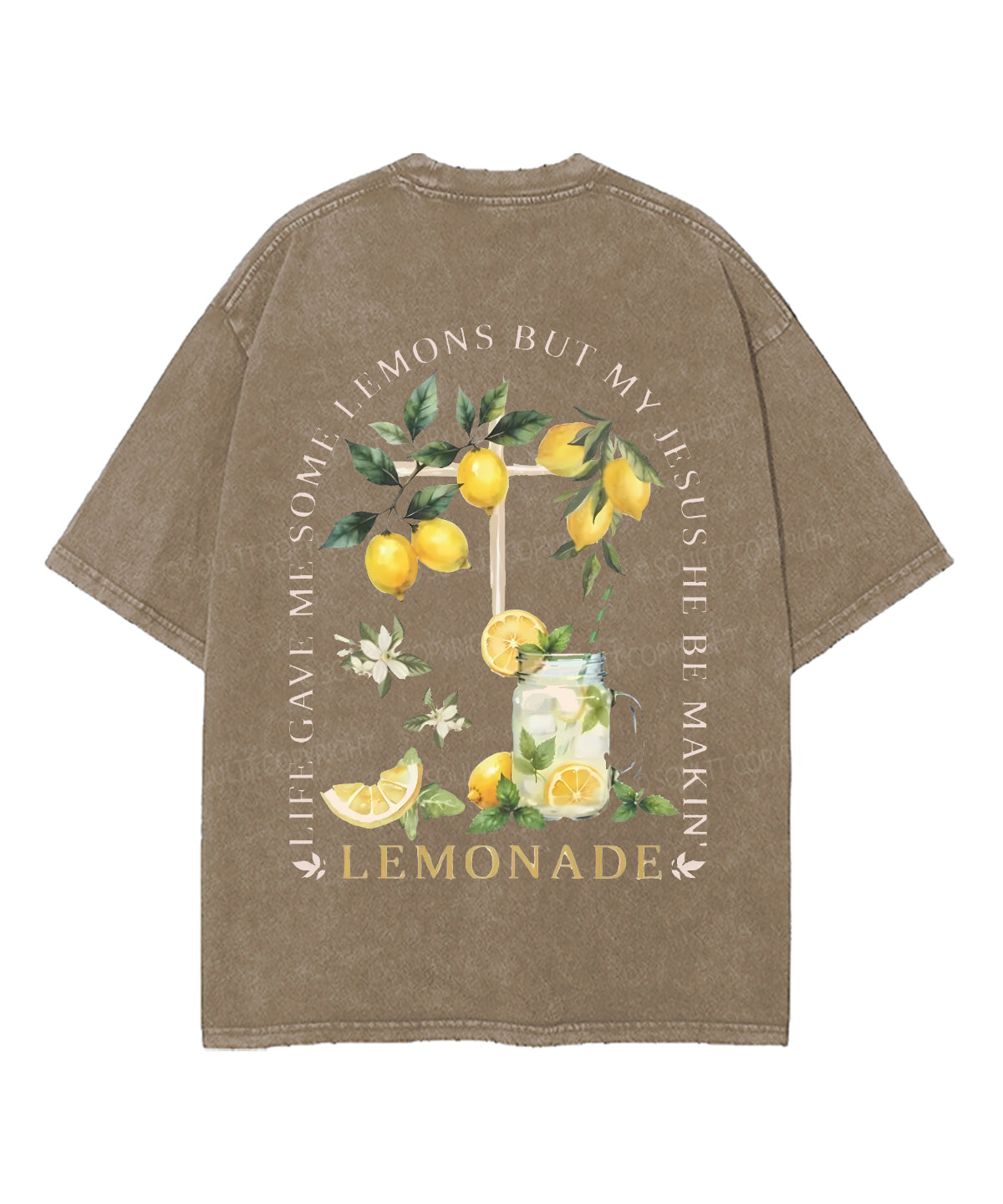 Life Gave Me Some Lemons Double Sided Unisex Washed Christian T-shirt