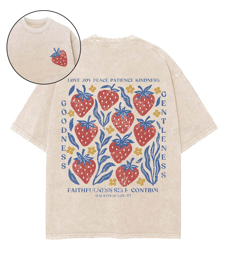 Fruit Of The Spirit Double Sided Unisex Washed Christian T-shirt
