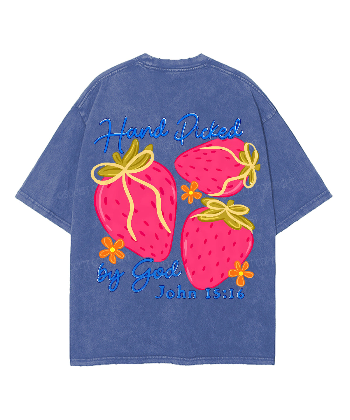 Hand Picked By God Double Sided Unisex Washed Christian T-shirt