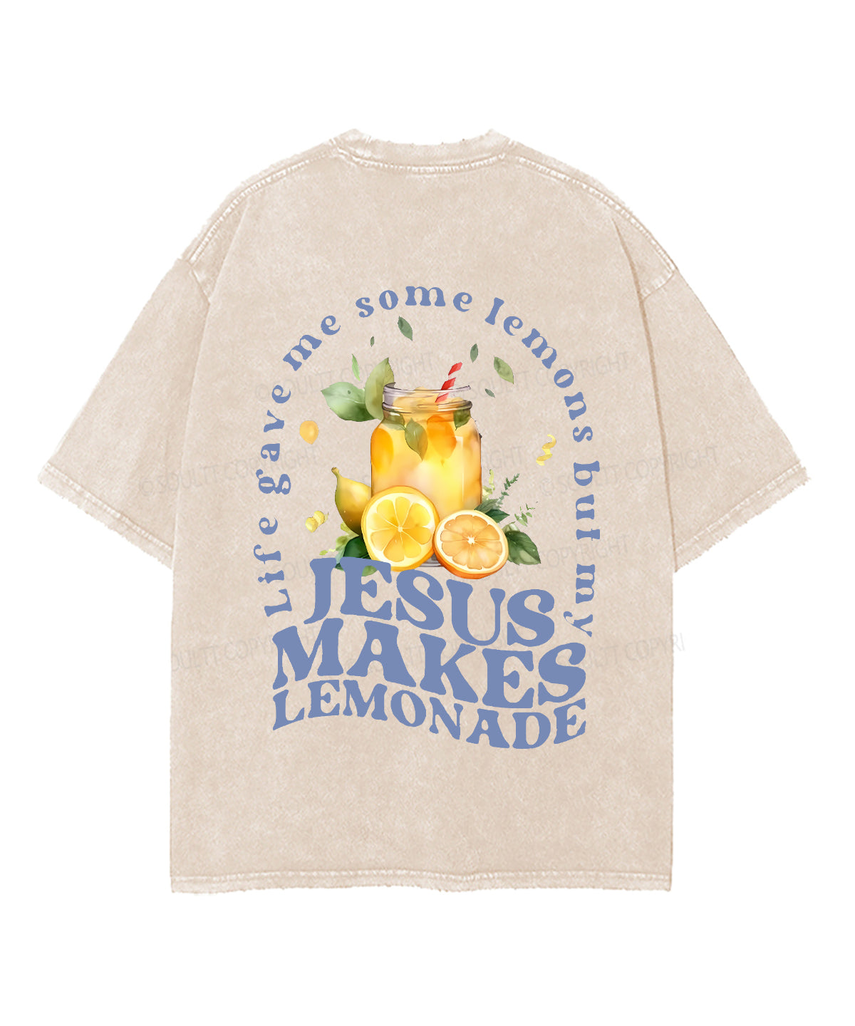 Jesus Makes Lemonade Double Sided Unisex Washed Christian T-shirt