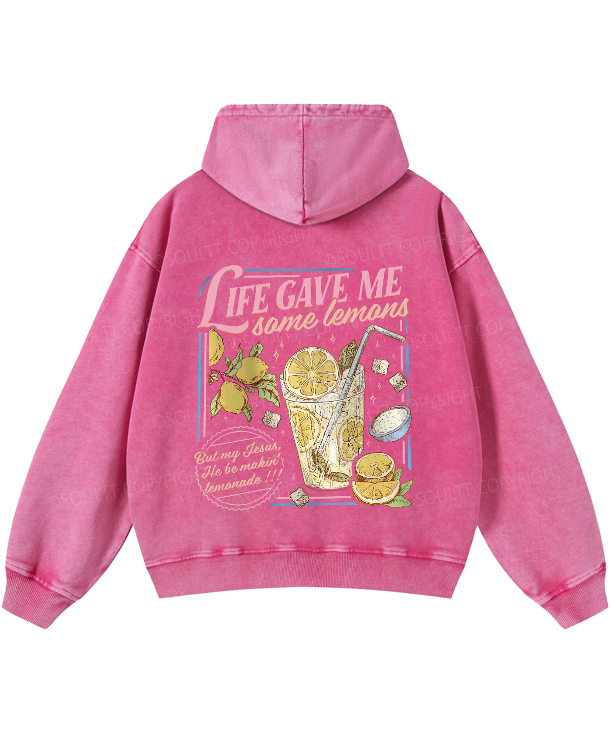 Life Gave Me Some Lemans Double Sided Washed Christian Hoodie