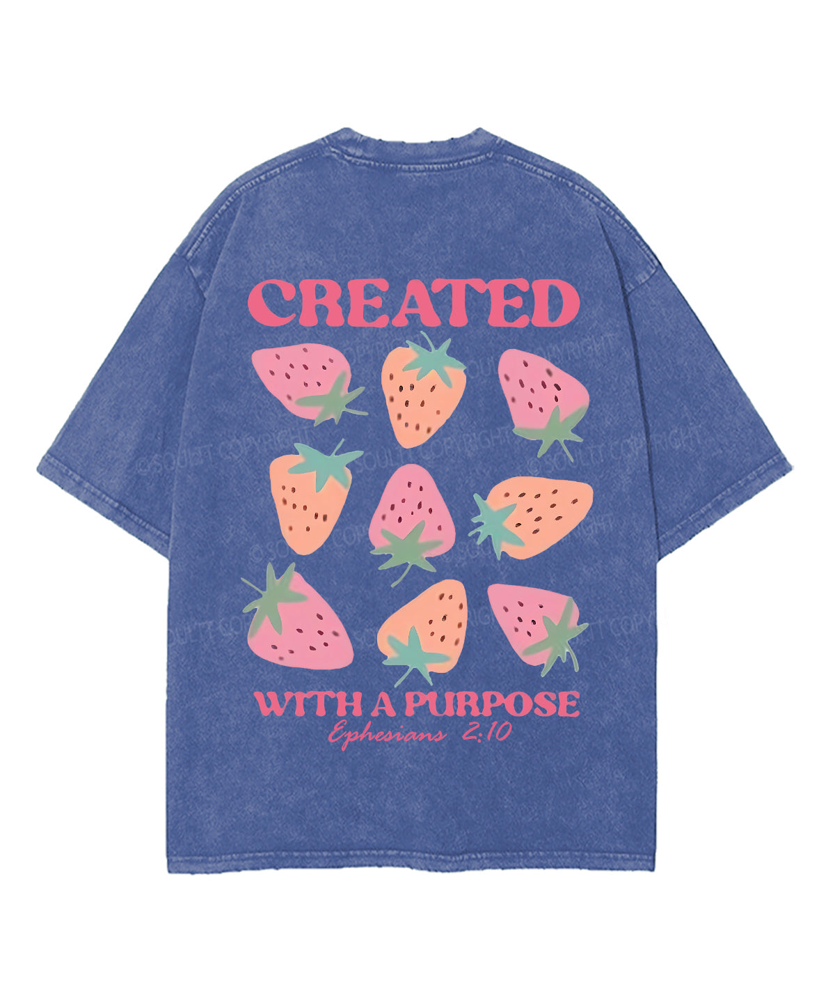 Created With Purpose Double Sided Unisex Washed Christian T-shirt