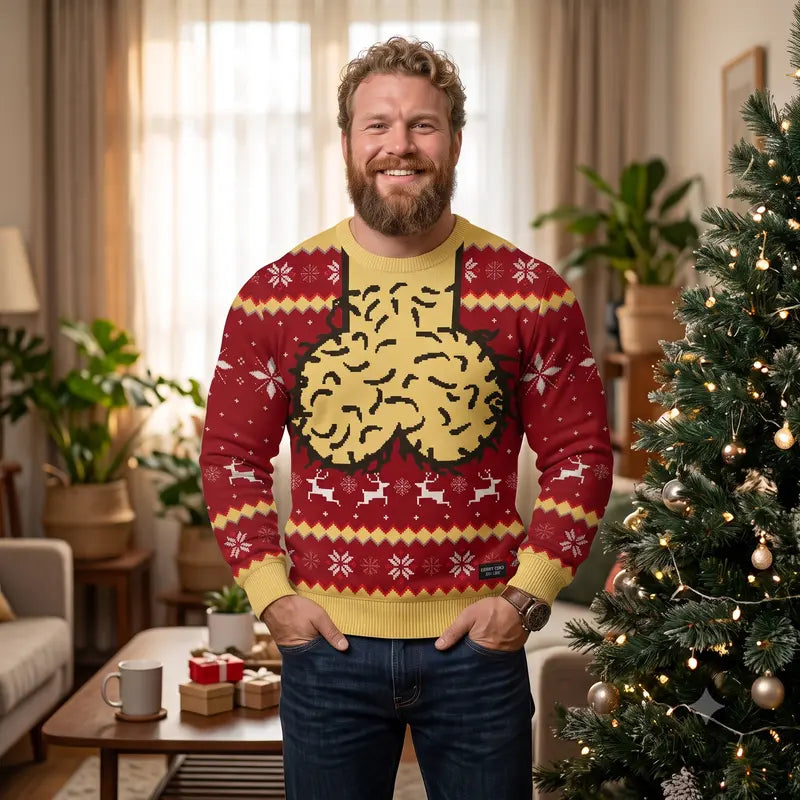 Funny Hairy Balls Ugly Christmas Sweater – Naughty Adult Gag Holiday Sweatshirt
