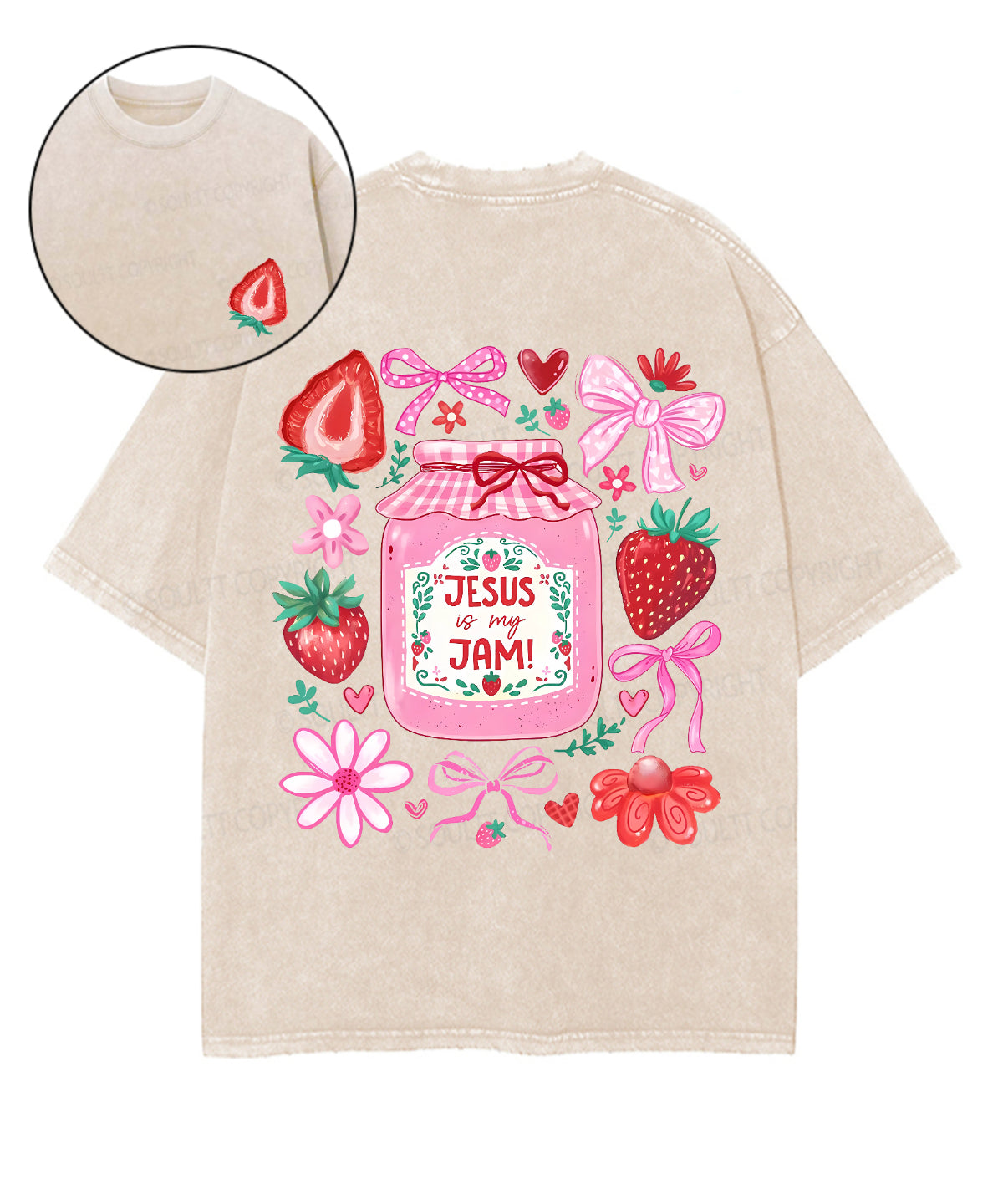 Jesus Is My Jam Double Sided Unisex Washed Christian T-shirt