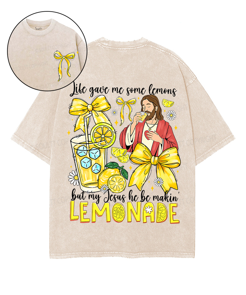 Life Gave Me Some Lemons Double Sided Unisex Washed Christian T-shirt