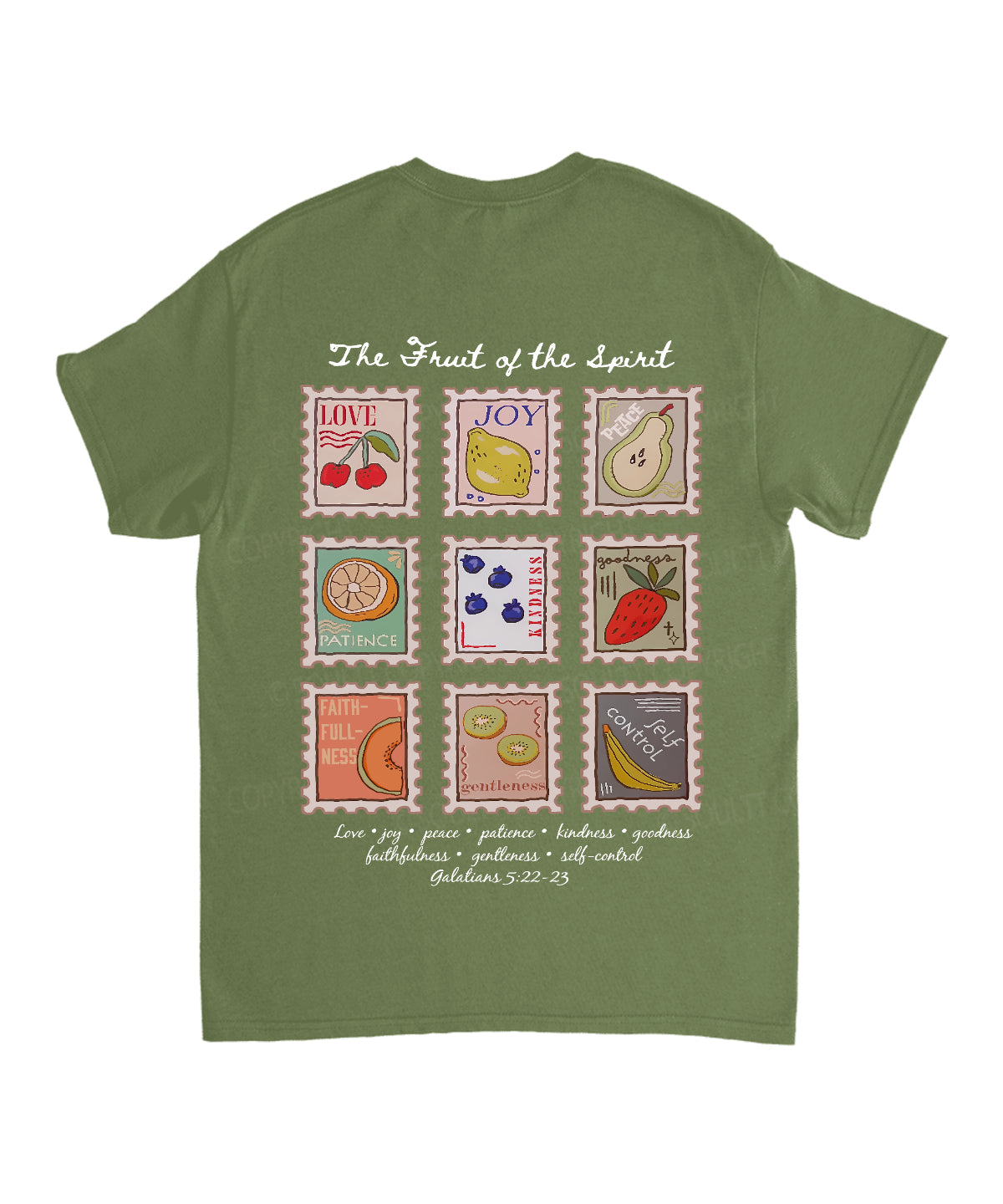 Fruit Of The Spirit Double Sided Unisex Cotton Christian T-Shirt