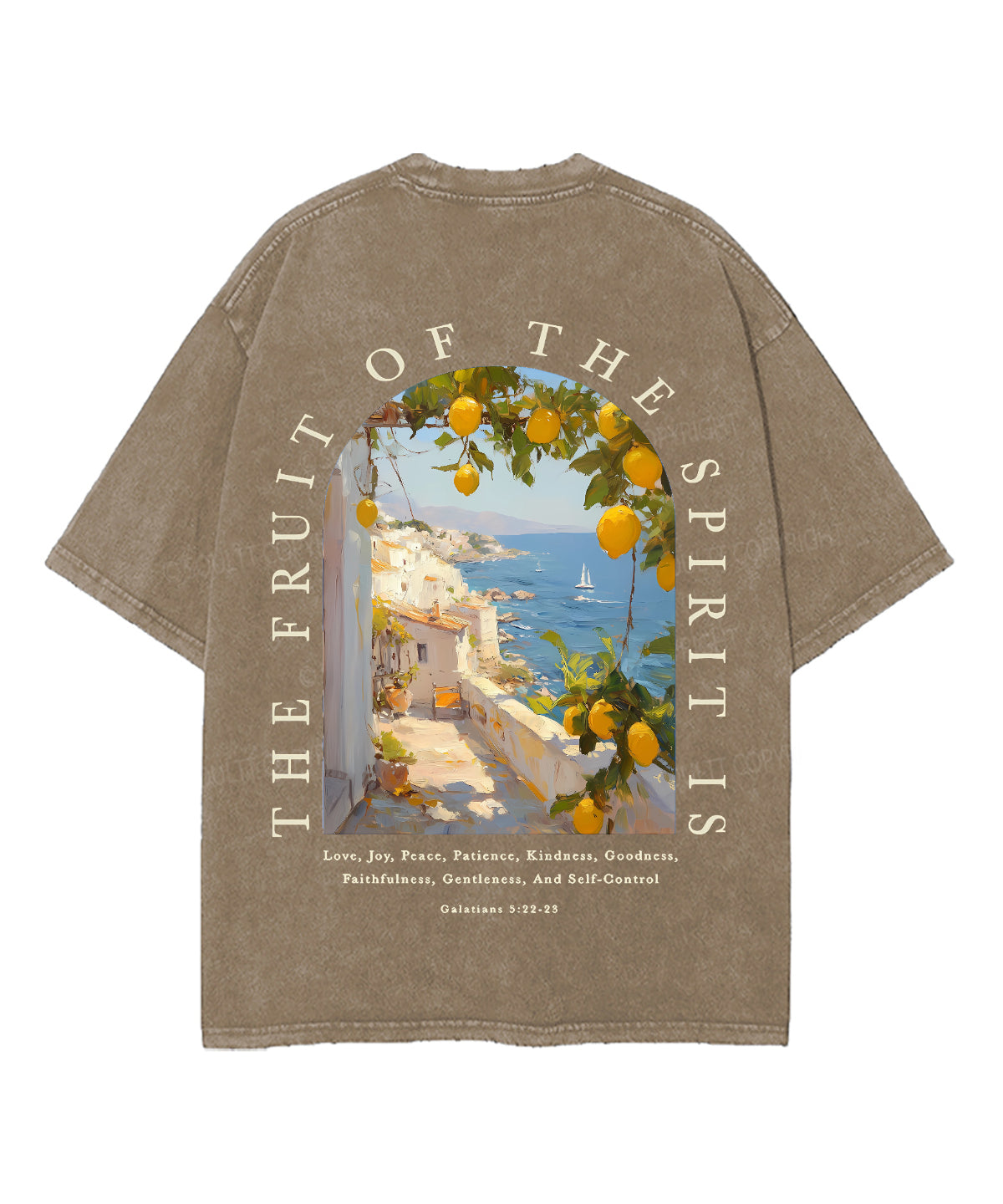 Fruit Of The Spirit Double Sided Unisex Washed Christian T-shirt