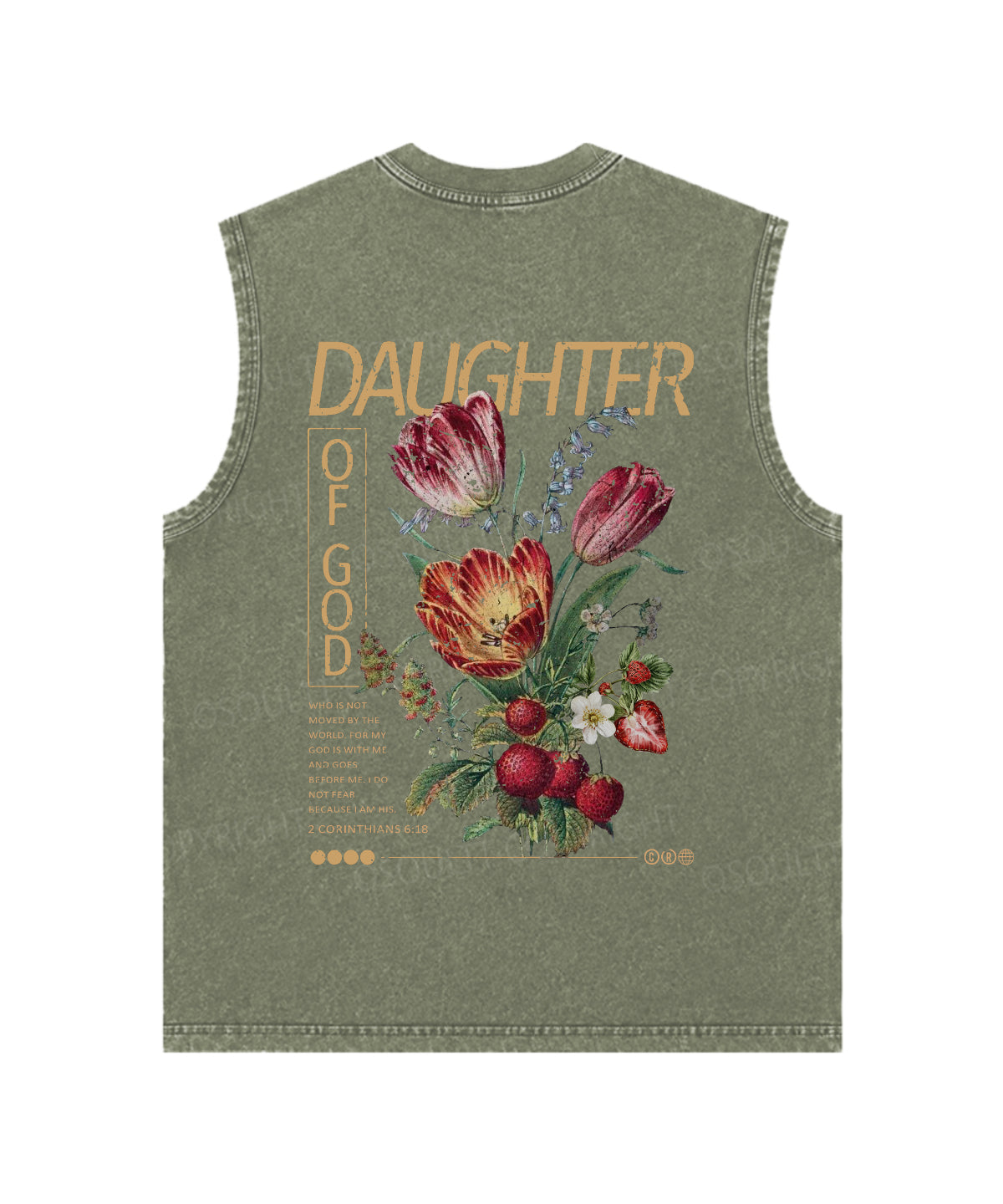 Daughter Of God Double Sided Unisex Washed Sleeveless Christian Tank Top