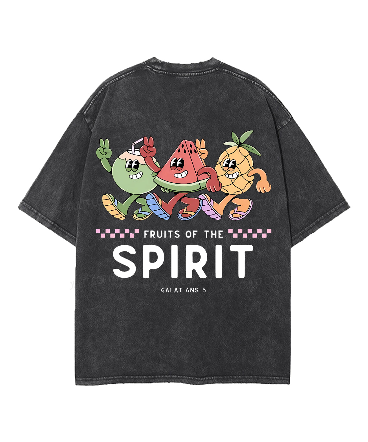 Fruit Of The Spirit Double Sided Unisex Washed Christian T-shirt