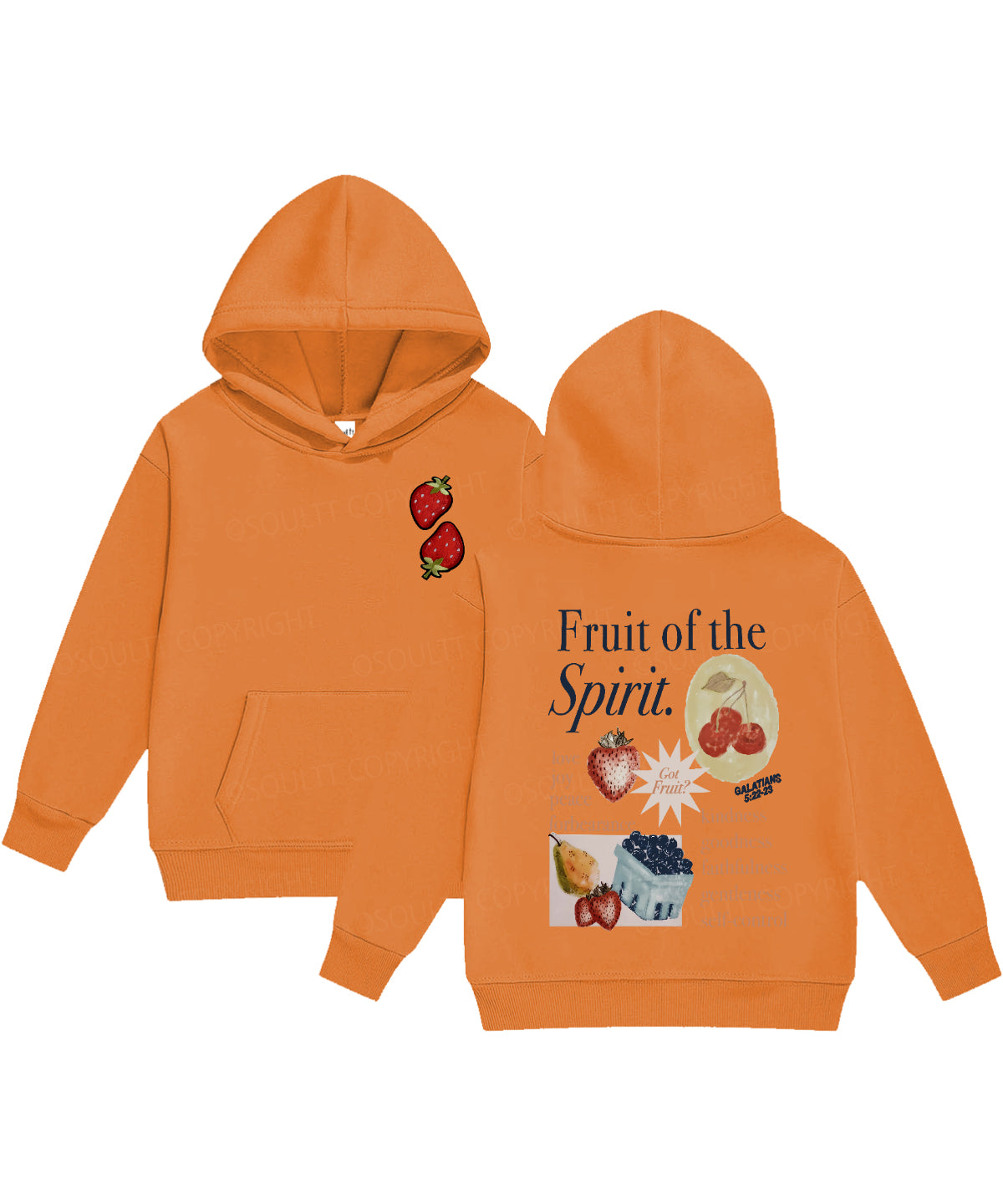 Kids Fruit Of The Spirit Double Sided Christian Hoodie
