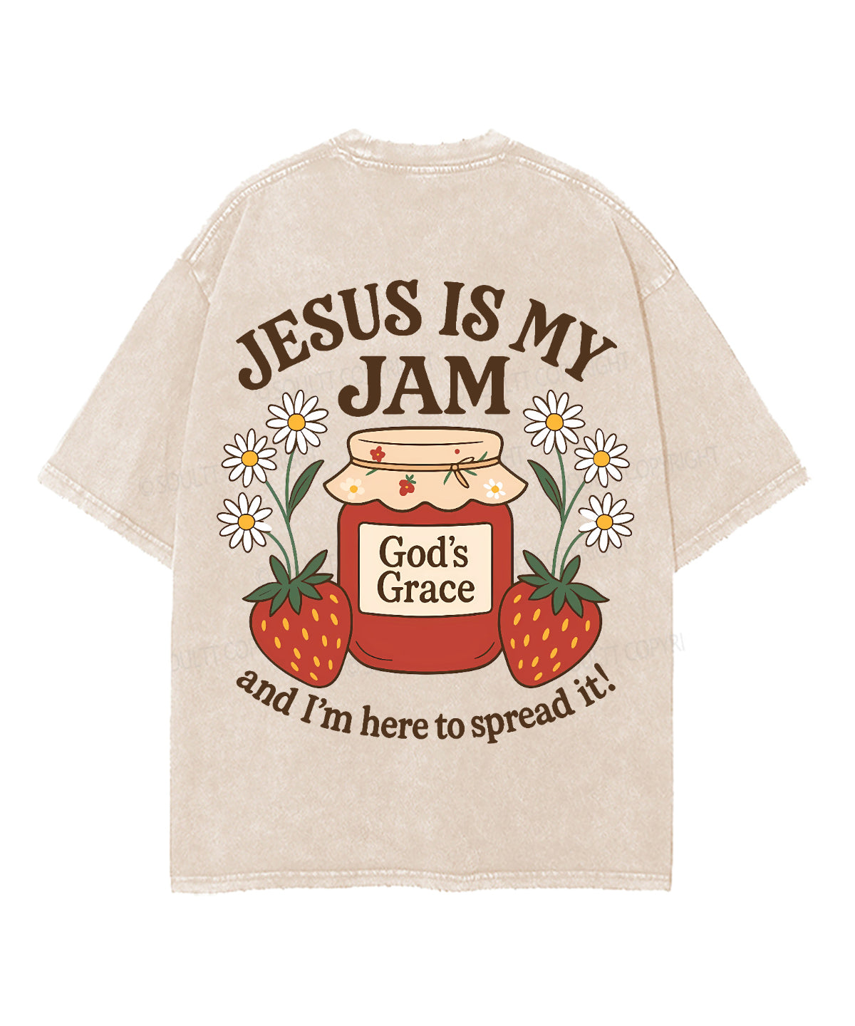 Jesus Is My Jam Double Sided Unisex Washed Christian T-shirt