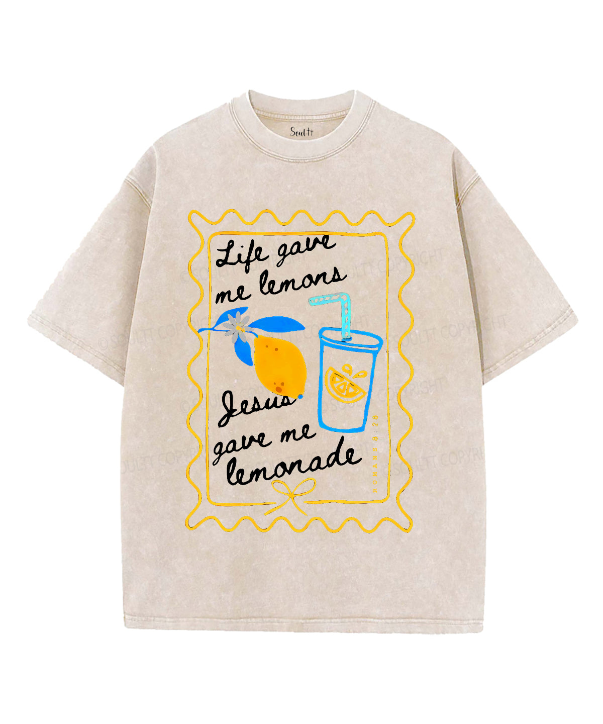 Life Gave Me Some Lemons Unisex Washed Christian T-shirt