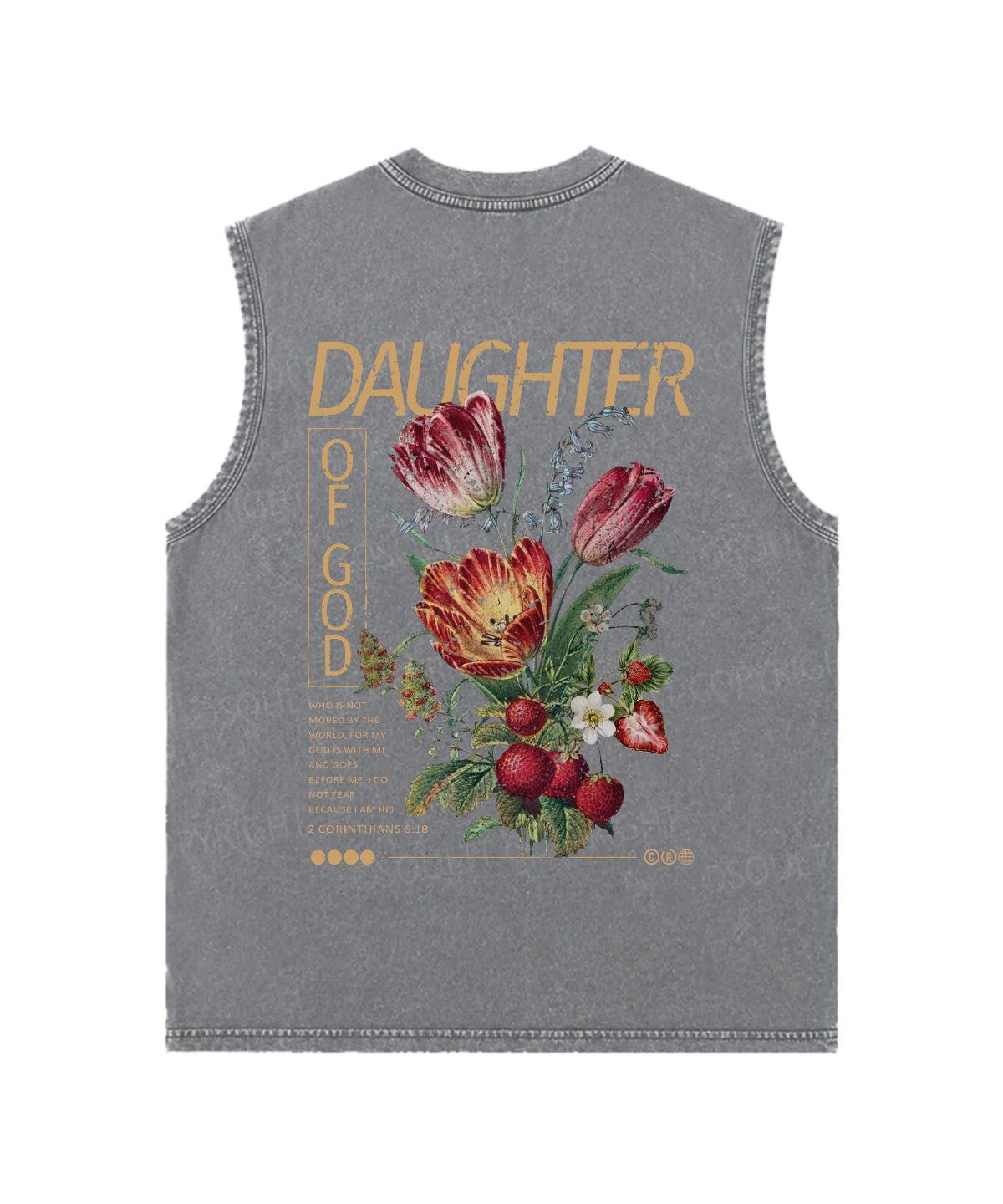 Daughter Of God Double Sided Unisex Washed Sleeveless Christian Tank Top