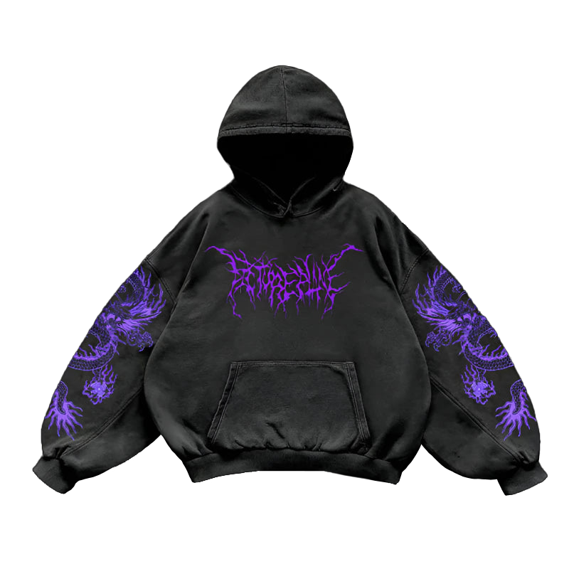 Purple Inferno – Dragon Oversized Hoodie