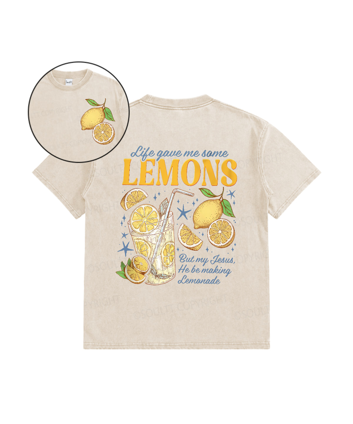Kids Life Gave Me Some Lemons Double Sided Washed Christian T-shirt