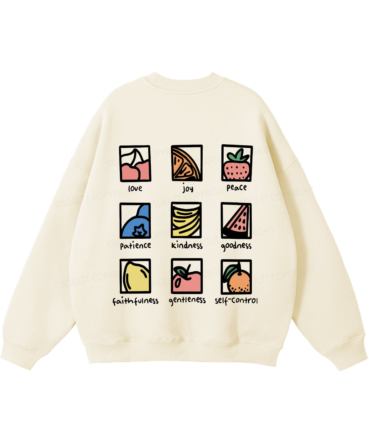 Fruit Of The Spirit Double Sided Christian Sweatshirt