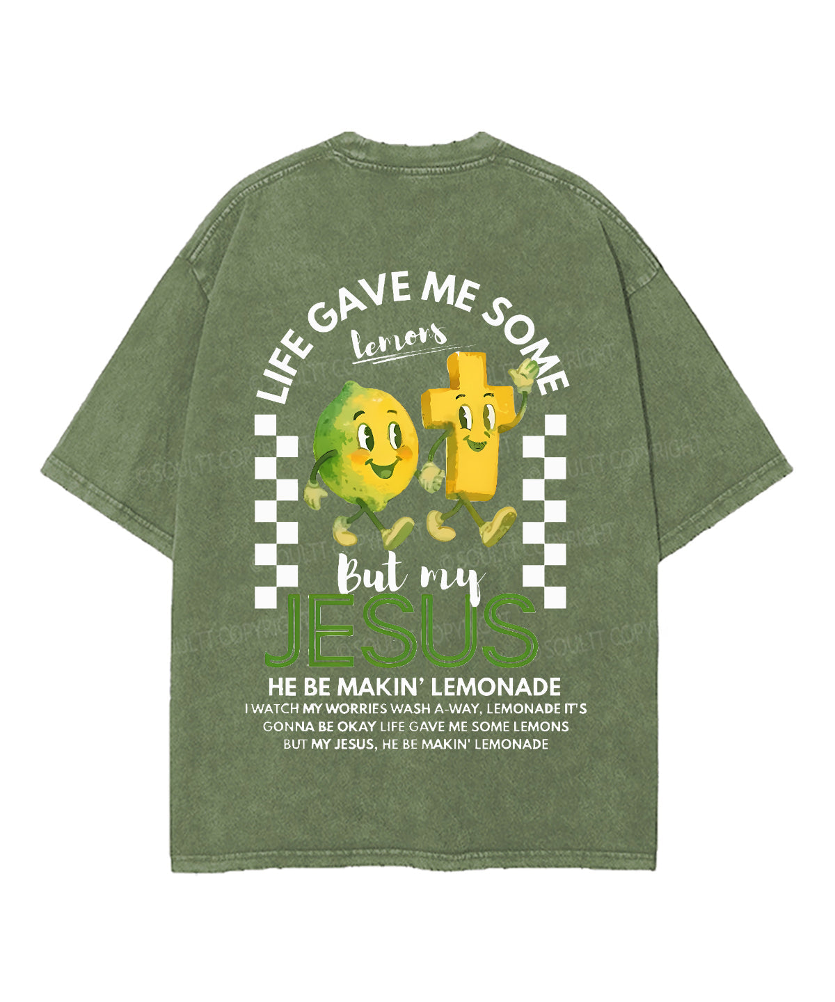 Life Gave Me Some Lemons Double Sided Unisex Washed Christian T-shirt