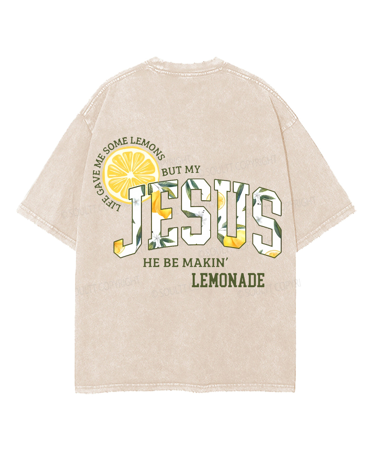 Life Gave Me Some Lemons Double Sided Unisex Washed Christian T-shirt