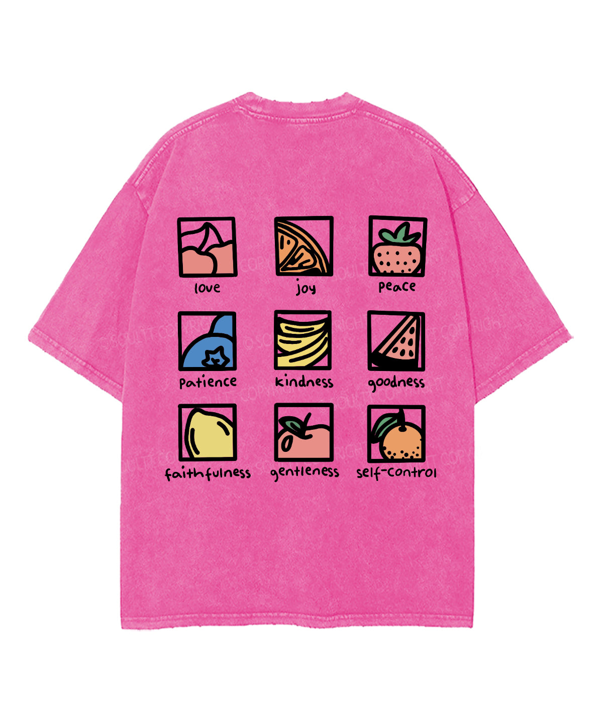 Fruit Of The Spirit Double Sided Washed Christian T-shirt