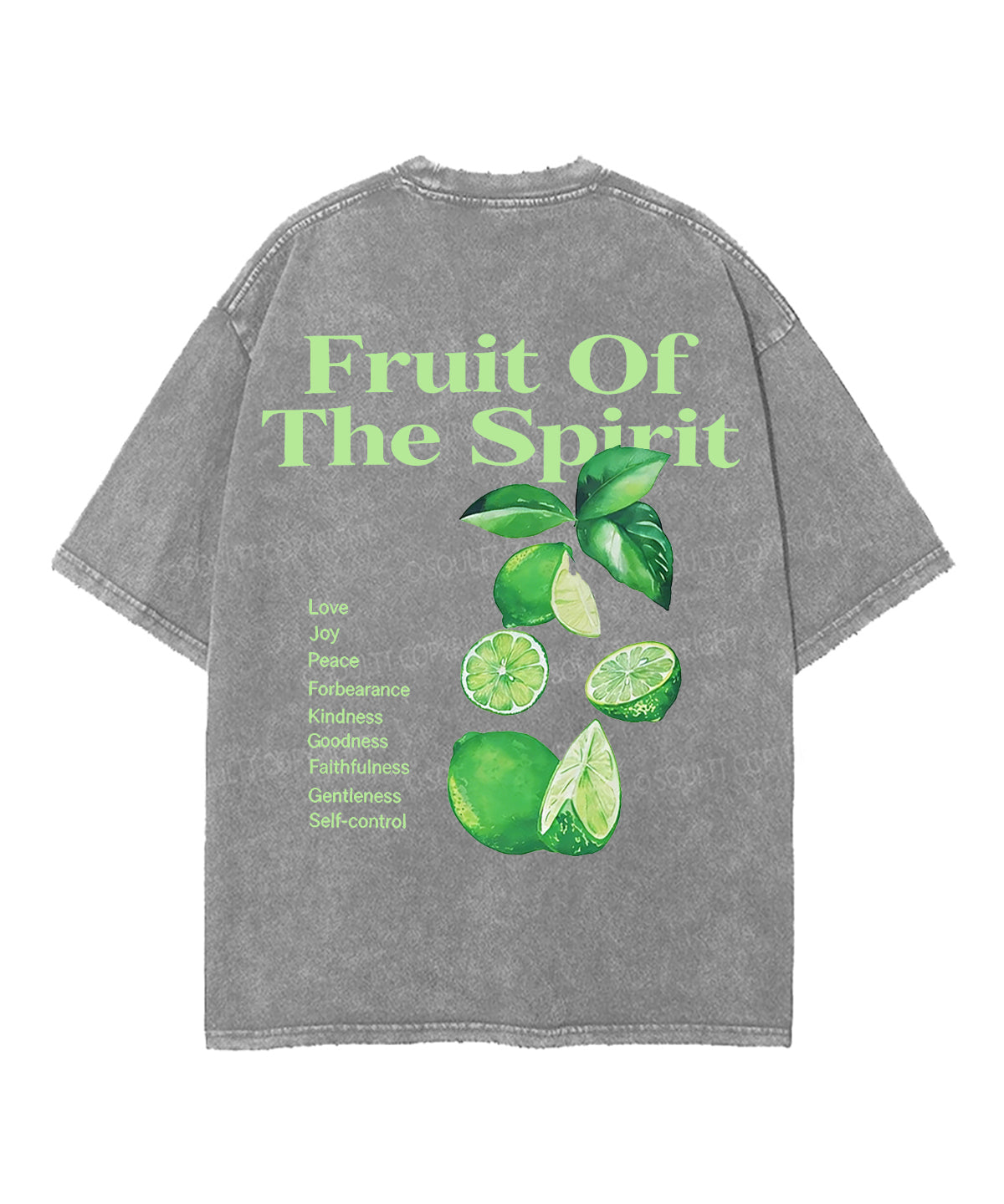 Fruit Of The Spirit Double Sided Unisex Washed Christian T-shirt